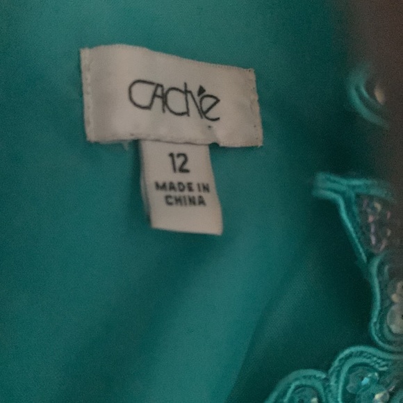 Teal One Shoulder Gown - Picture 4 of 4